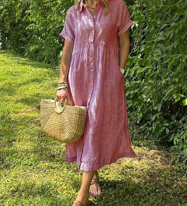 Cassie - Elegantní pruhované šaty