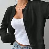 Elegantní Krátký Cardigan pro Ženy – Stylový Pletený s Dlouhými Rukávy