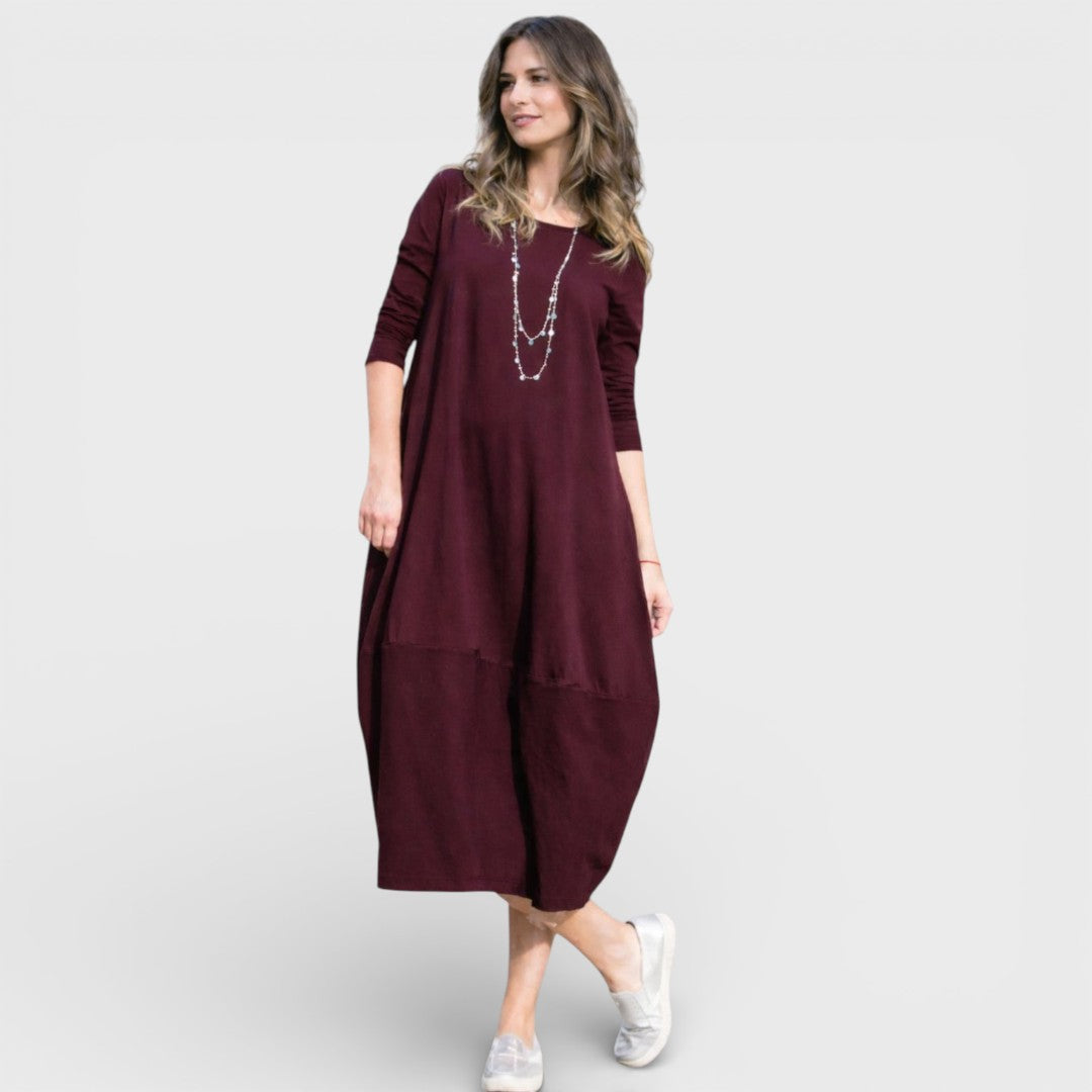 Marlena – Elegantní volný dlouhý šaty s moderním střihem