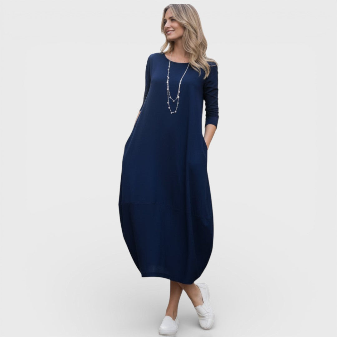 Marlena – Elegantní volný dlouhý šaty s moderním střihem