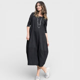 Marlena – Elegantní volný dlouhý šaty s moderním střihem