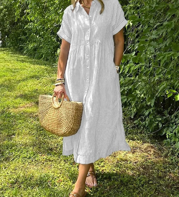 Cassie - Elegantní pruhované šaty