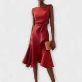 Juliette™ – Elegantní Drapované Asymetrické Midi Šaty
