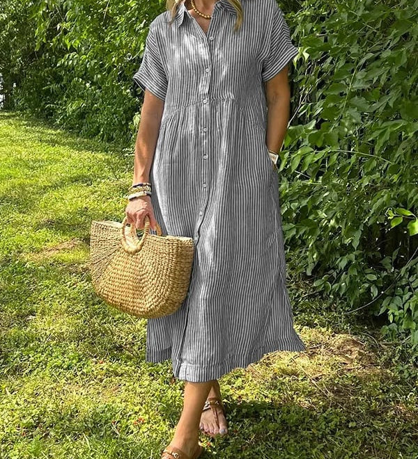 Cassie - Elegantní pruhované šaty