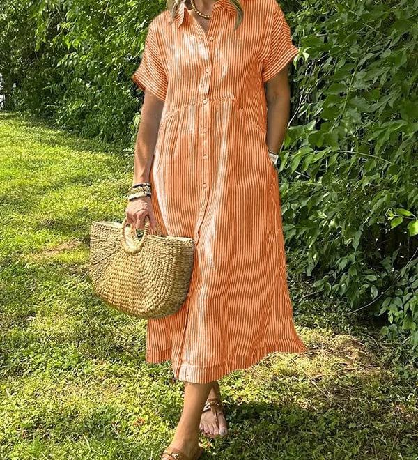 Cassie - Elegantní pruhované šaty