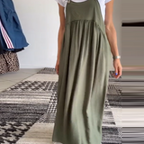 Elegantní Maxi Šaty Salopette pro Ženy – Styl Uvolněný Chic Bez Rukávů