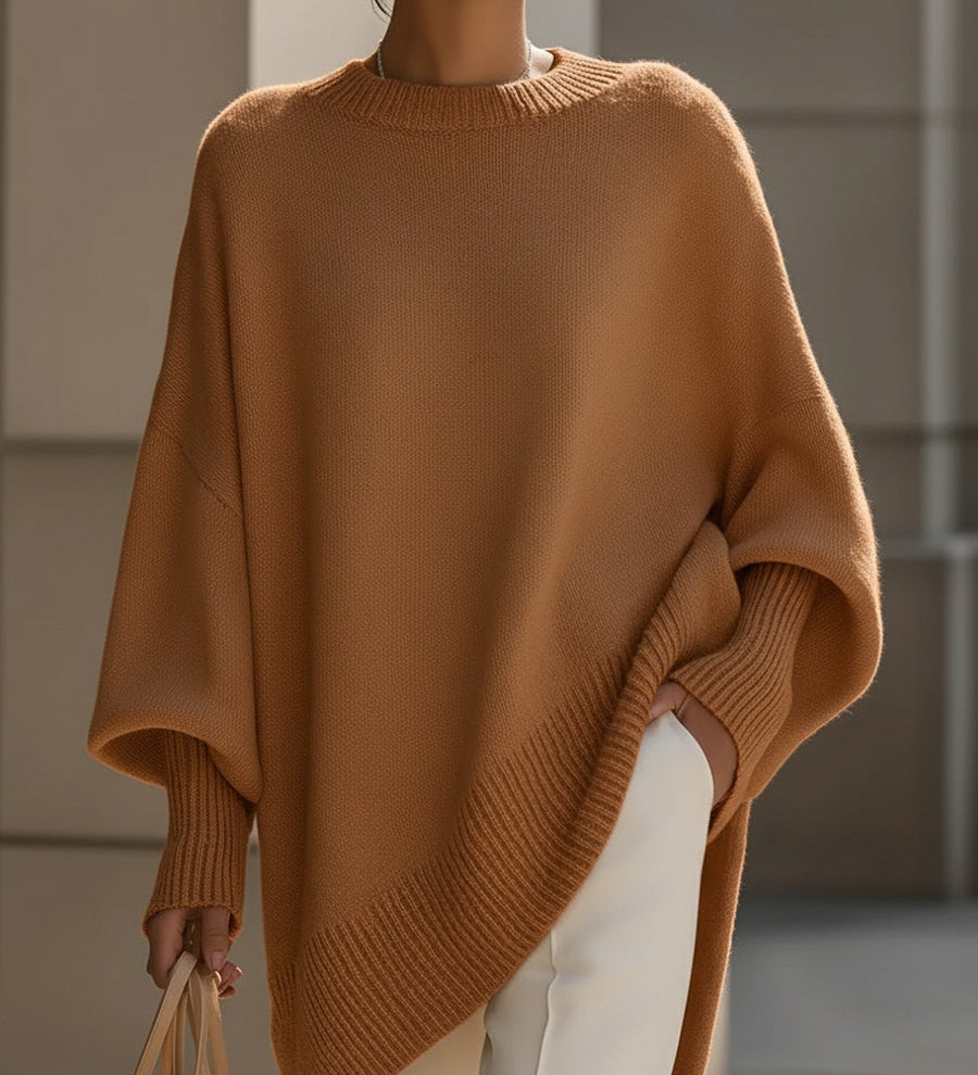 Elegantní a Stylový Pletený Pončo pro Ženy – Dlouhý Oversized a Měkký Svetr