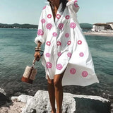 Trendy fluidní košilová šaty bílé