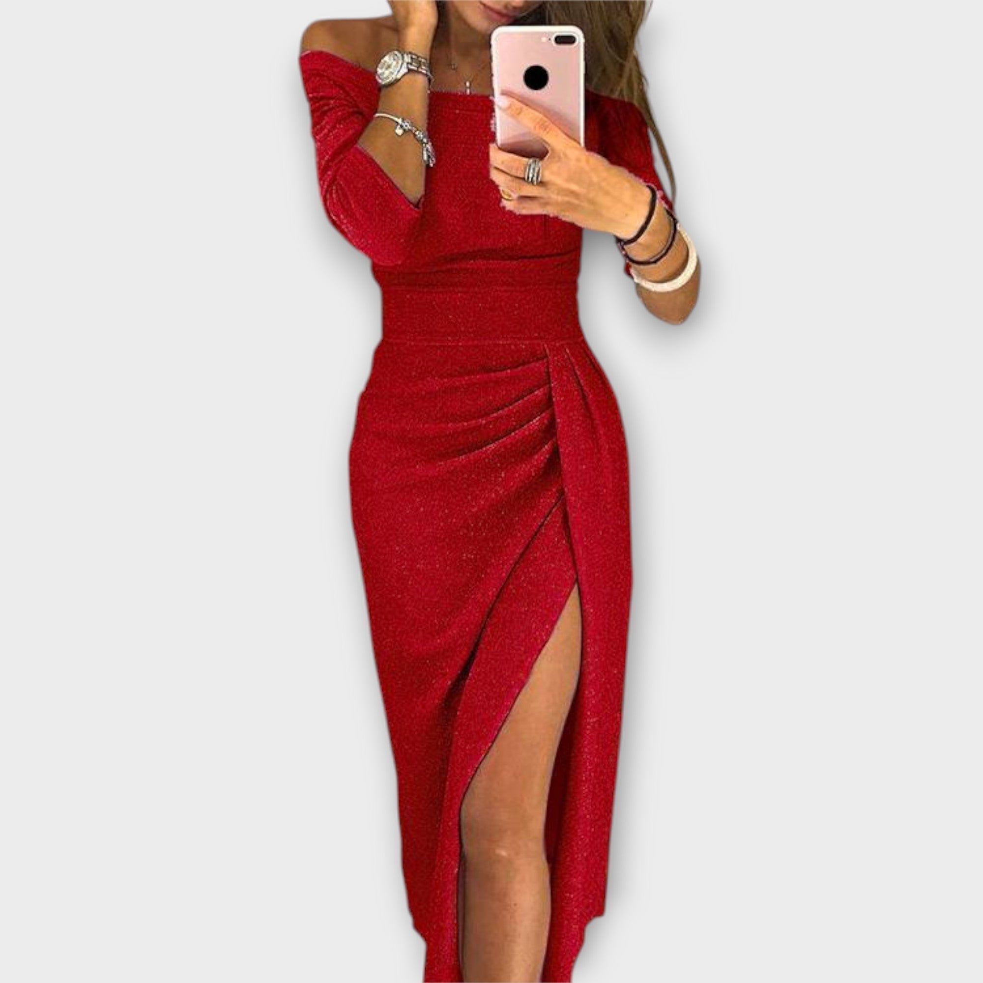 Lena™ - Elegantní Off-Shoulder Šaty