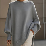 Elegantní a Stylový Pletený Pončo pro Ženy – Dlouhý Oversized a Měkký Svetr