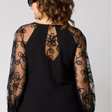 Barbora™ - Elegantní šaty s krajkovými rukávy