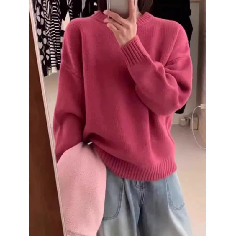 Dámský Oversize Luxusní Pulovr – Volný Svetr z Mohérové Směsi