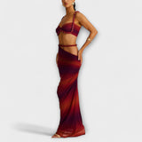 Jane - Stylový gradientní cropped top a overskirt duo
