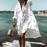 Trendy fluidní košilová šaty bílé