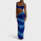 Jane - Stylový gradientní cropped top a overskirt duo