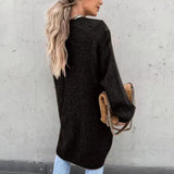 Dlouhý oversize cardigan pro ženy – Volný a pohodlný pletený