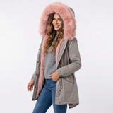 Adela | Parka umělá kožešina akcent