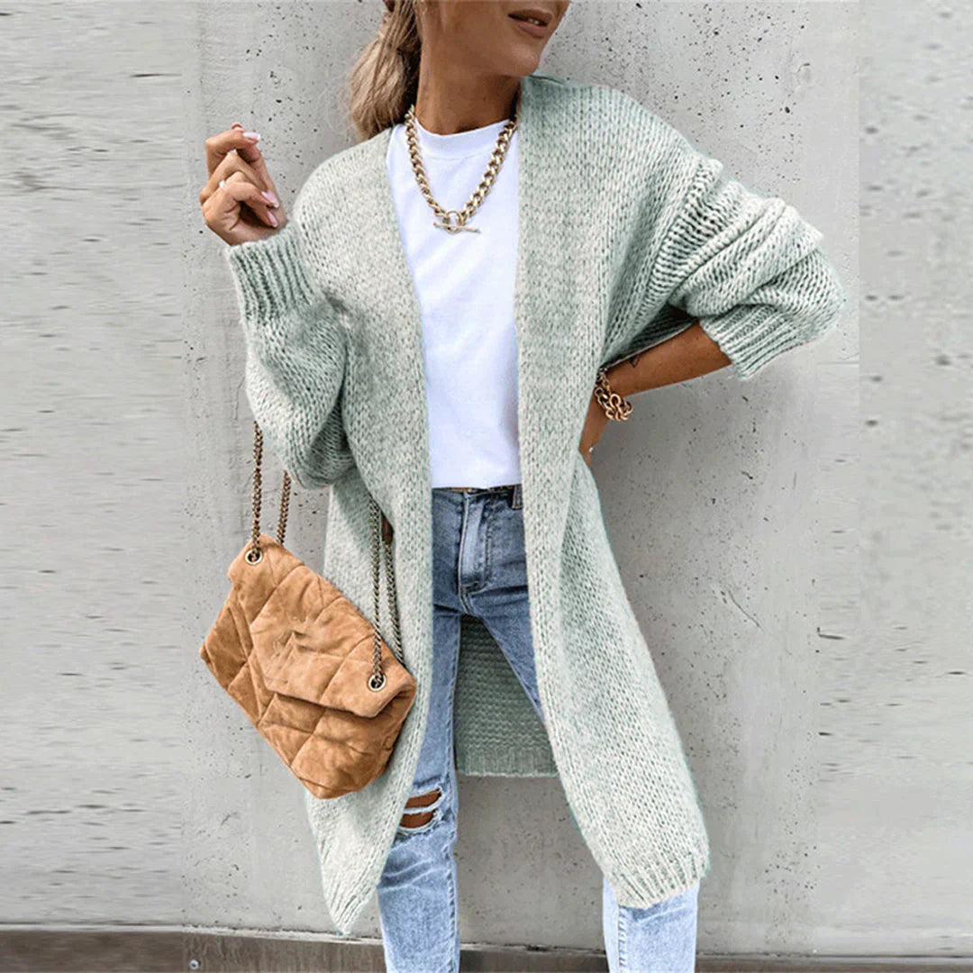 Dlouhý oversize cardigan pro ženy – Volný a pohodlný pletený
