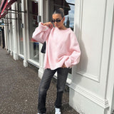 Oversize svetr s kulatým výstřihem pro ženy – Elegantní a pohodlný