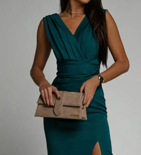Dámské midi šaty s výstřihem do V na koktejlovou svatbu - Elegantní, Lichotivé