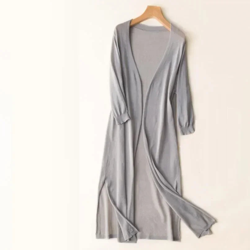Dlouhý svetr pro ženy – Elegantní lehký cardigan pro stylový a vzdušný vzhled
