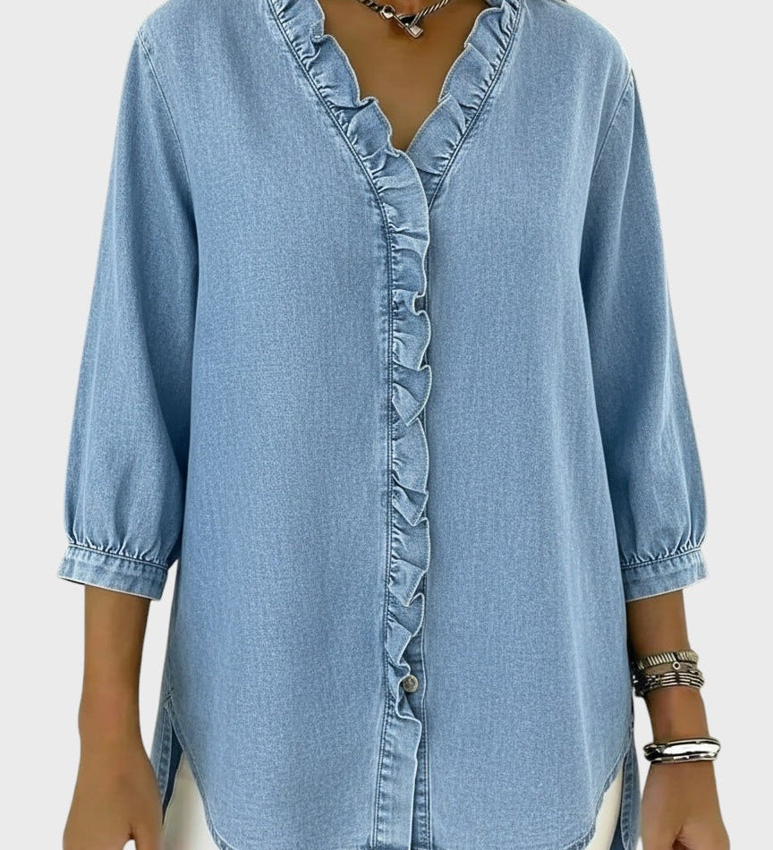 Diana | Denim tunika s volánky
