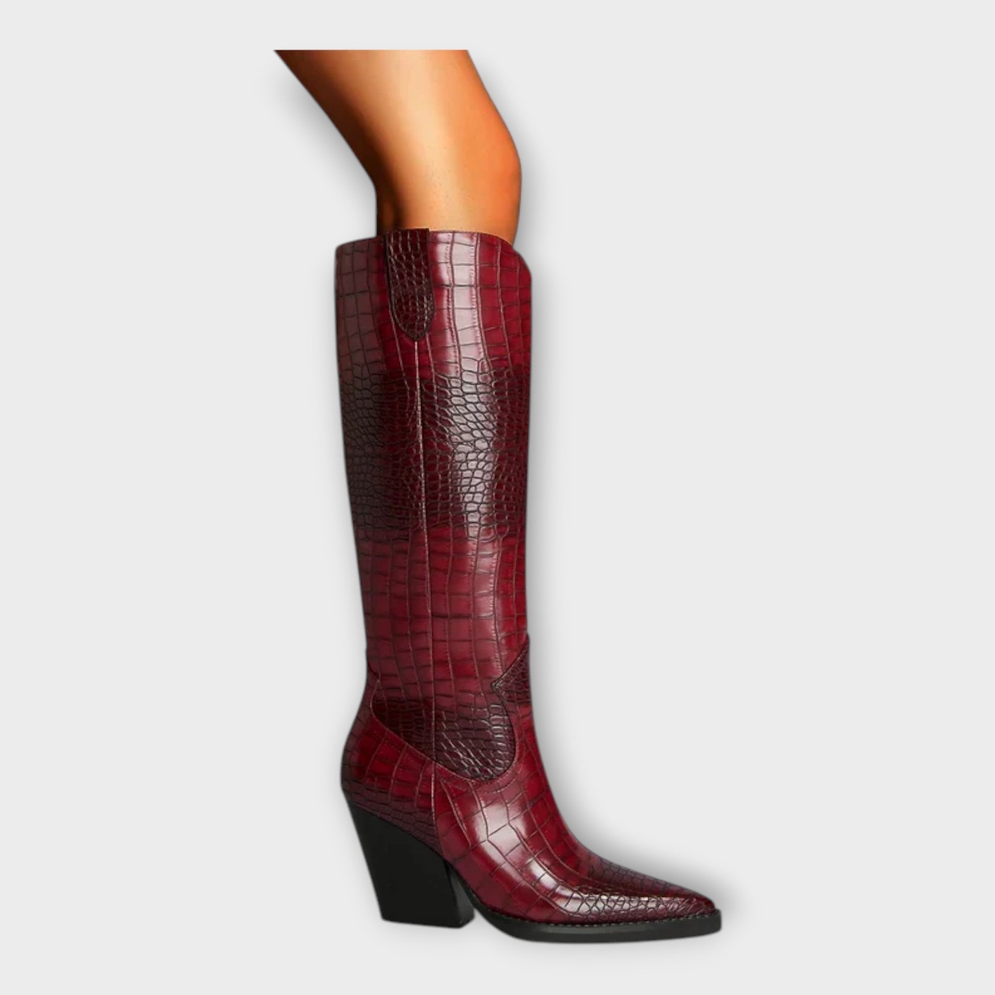 Krokodýlí vzorované boty s elegantním podpatkem