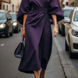 Elegantní midi šaty s širokými rukávy pro ženy – Odvážné, Luxusní