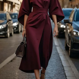 Elegantní midi šaty s širokými rukávy pro ženy – Odvážné, Luxusní