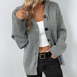 Dámský pletený cardigan s kapucí a šňůrkou – Pohodlí a elegance