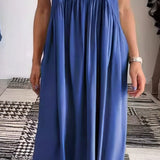 Elegantní Maxi Šaty Salopette pro Ženy – Styl Uvolněný Chic Bez Rukávů