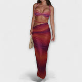 Jane - Stylový gradientní cropped top a overskirt duo
