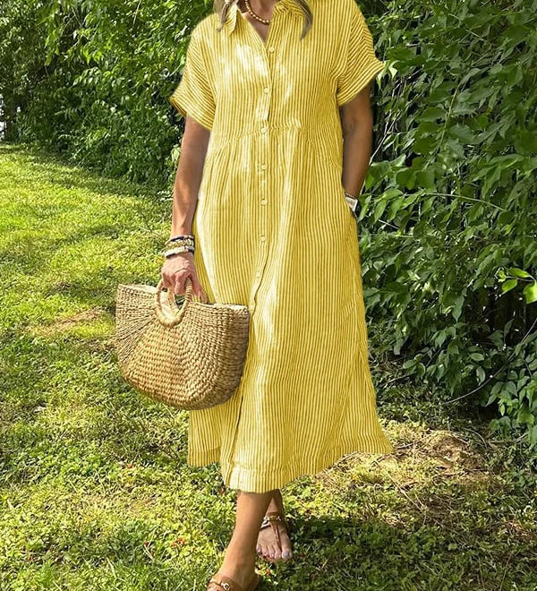 Cassie - Elegantní pruhované šaty