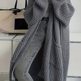Oversize otevřený cardigan pro ženy – dlouhý měkký pletený