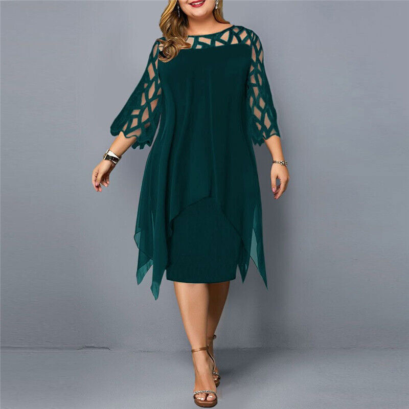 Elegantní midi šaty pro plnoštíhlé