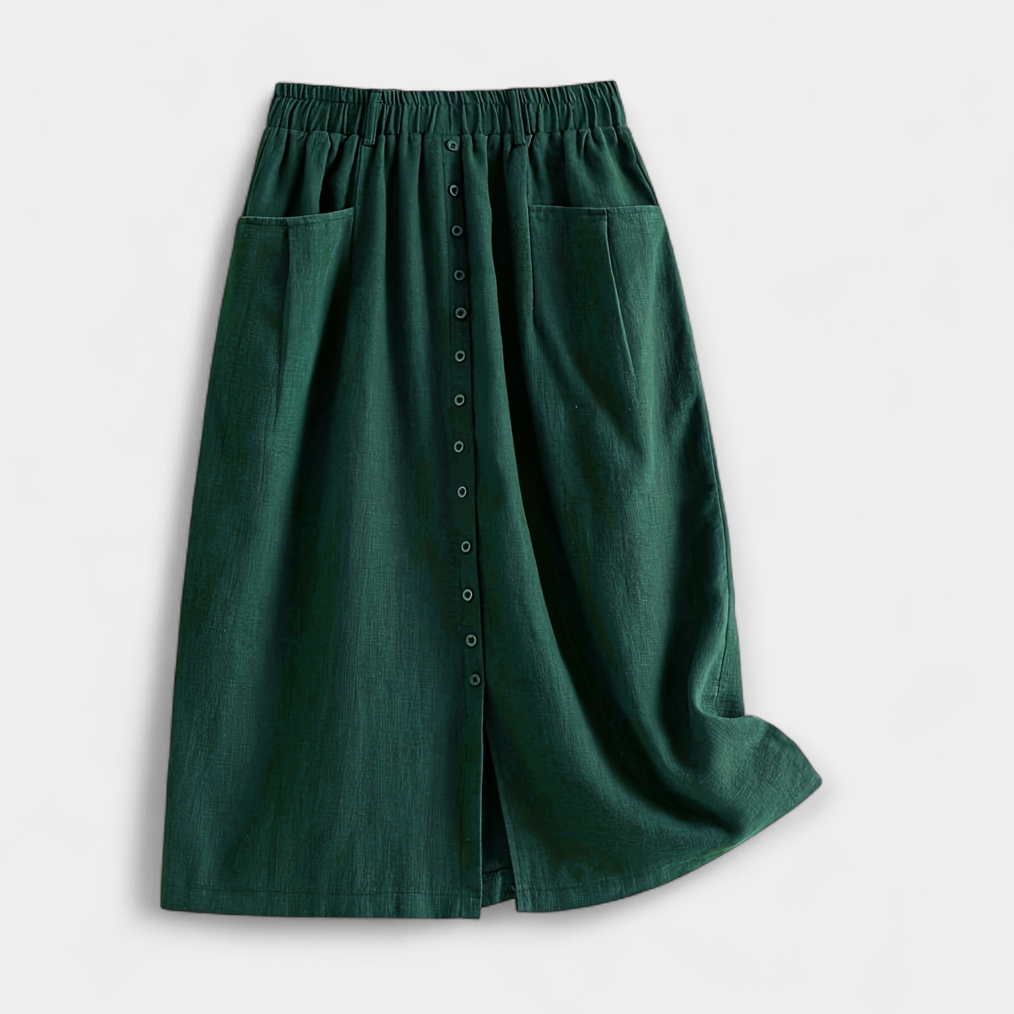 Magdalēna Elegantní Midi Vintage Sukně s Kapsami