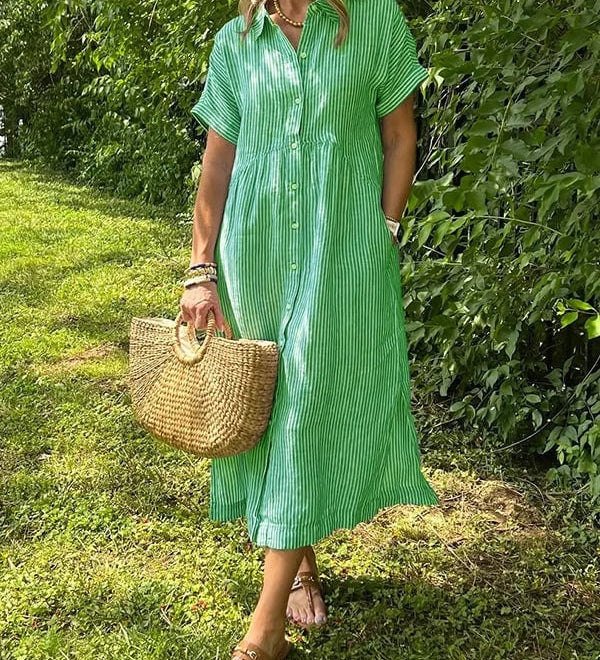 Cassie - Elegantní pruhované šaty