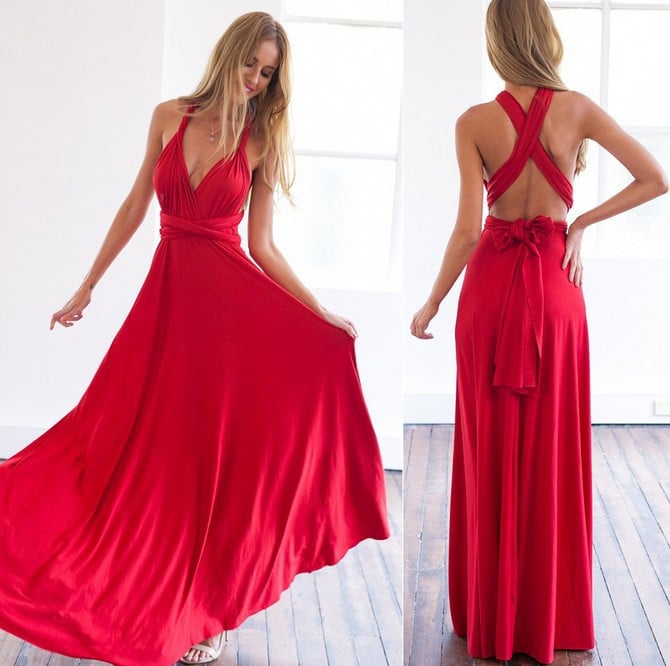 Ženské Maxi Šaty s Otevřeným Zády pro Svatební Hosty – Elegantní, Vzdušné, Lehká