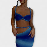 Jane - Stylový gradientní cropped top a overskirt duo