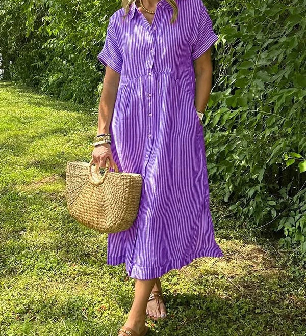 Cassie - Elegantní pruhované šaty