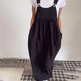 Elegantní Maxi Šaty Salopette pro Ženy – Styl Uvolněný Chic Bez Rukávů