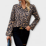 Volná leopardí vzorovaná halenka