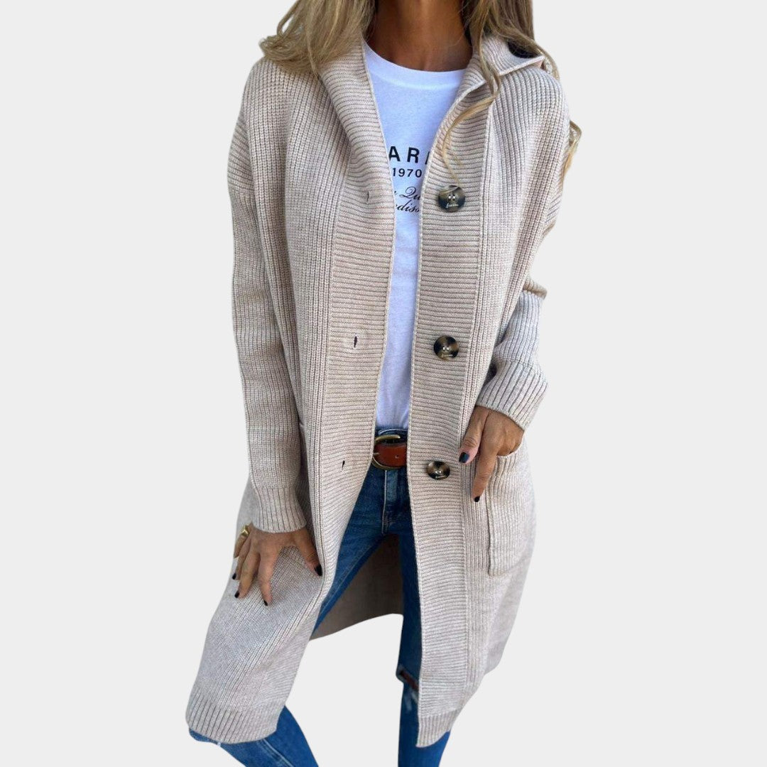 Adriana - Dlouhý pletený cardigan s knoflíky
