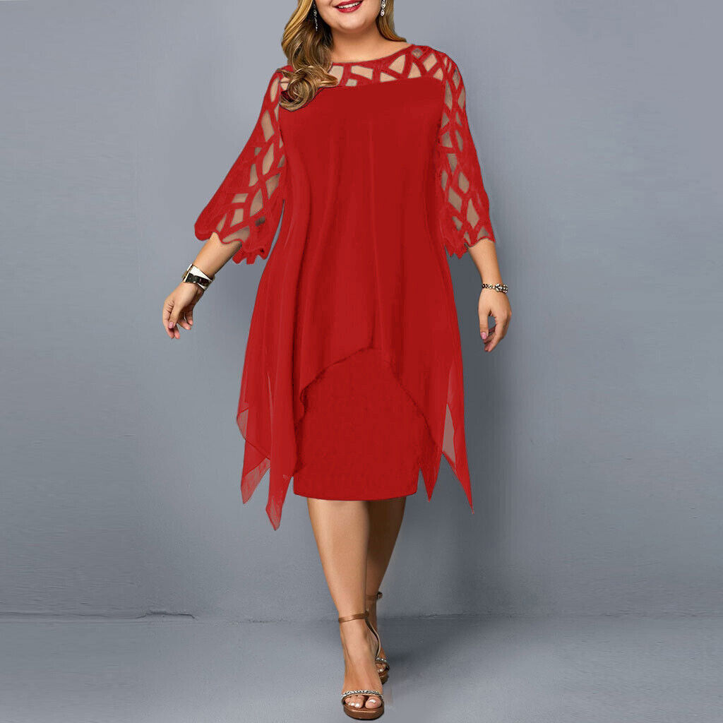 Kirsty™ - Stylové midi šaty pro plnoštíhlé moderní ženy