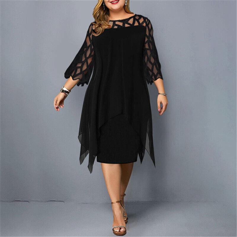 Elegantní midi šaty pro plnoštíhlé