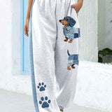 Canela - Denim dámský patchwork a vzor psa