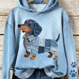 Estrella - Dámský mikrofleece Patchwork s motivem jezevčíka